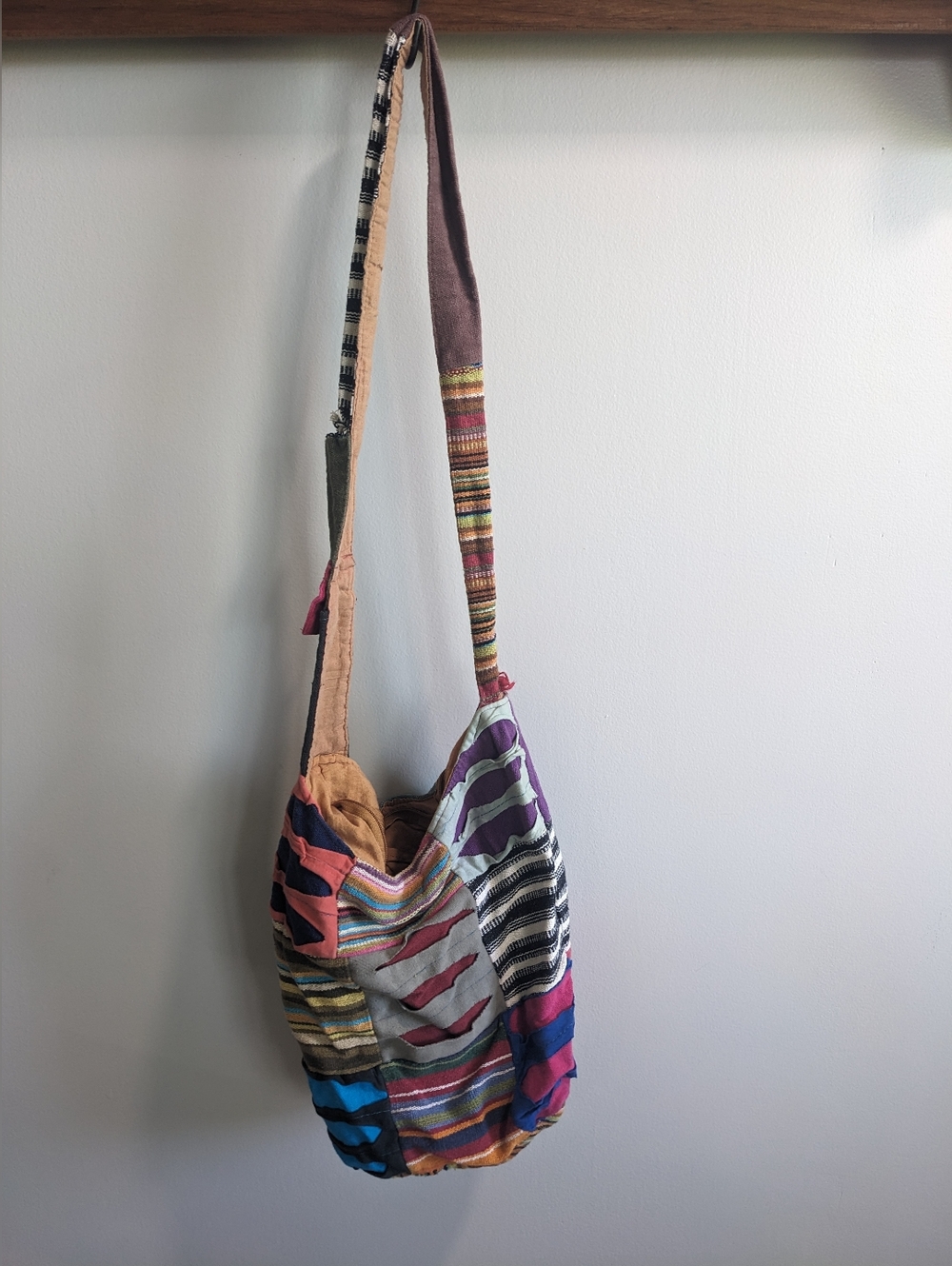 Colorful Bright Hippie Boho Patchwork Indie Gypsy Shoulder Bag 100% Cotton India